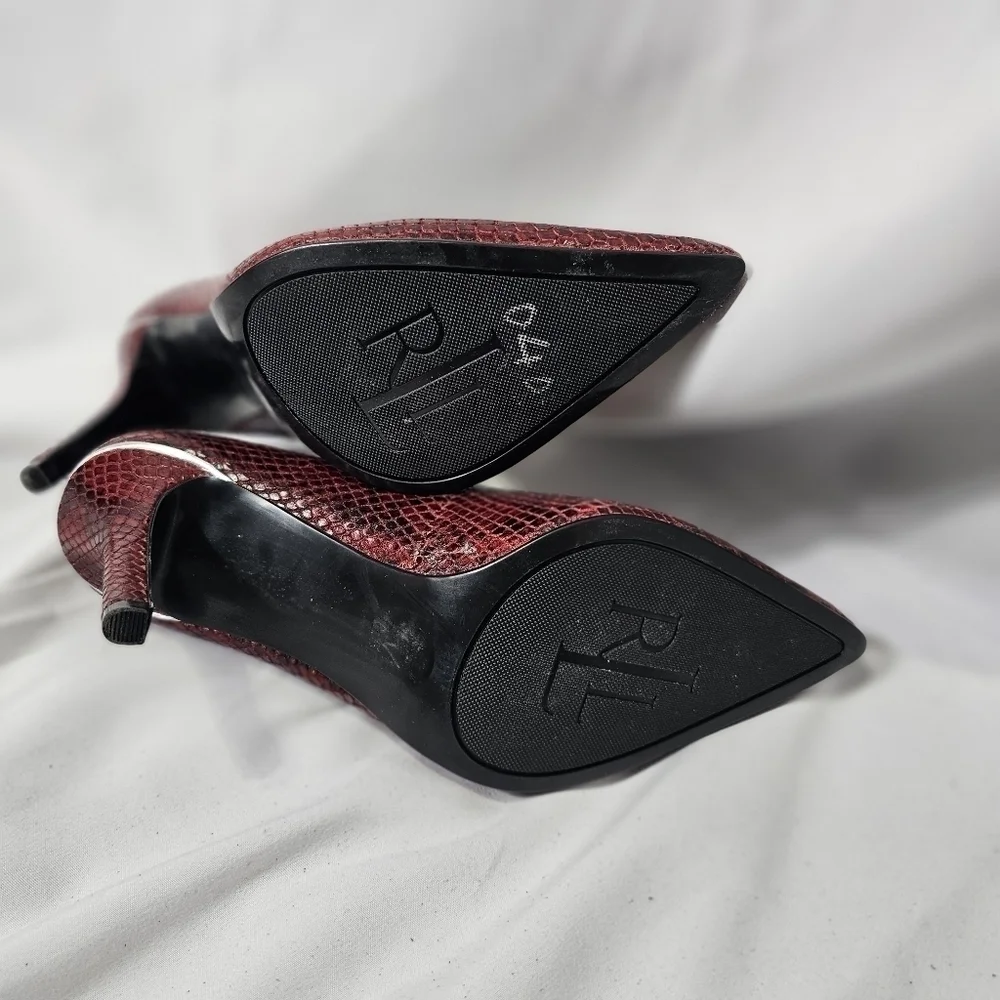 Lauren Ralph Lauren Sarina snake print high heels 8.5B
